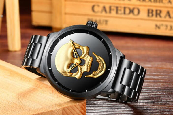 Reloj de Calavera para Hombre y Mujer - Diseño Minimalista Resistente al Agua