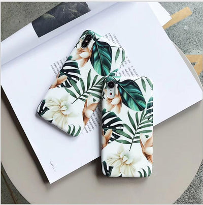 Funda Floral para iPhone con Diseño Tropical de Hojas de Plátano - Compatibles XS Max, XR, 6, 7, 8, X - Image 4
