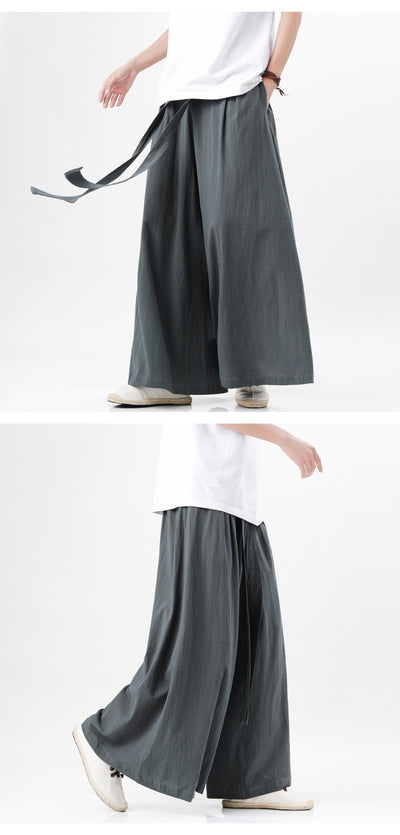 Pantalones Holgados de Algodón y Lino Talla Grande Estilo Chino para Hombre - Image 19