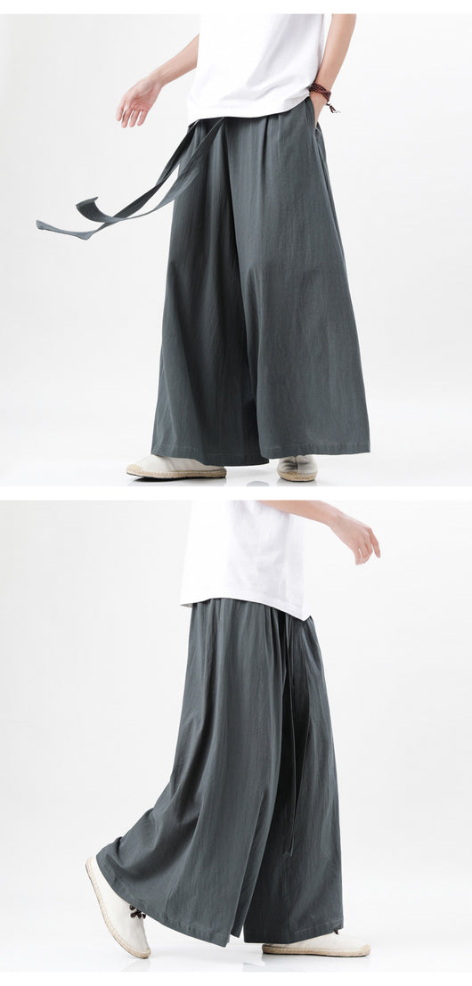 Pantalones Holgados de Algodón y Lino Talla Grande Estilo Chino para Hombre - Image 19