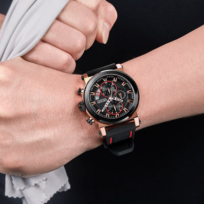 Reloj Deportivo Multifuncional de Cuarzo para Hombre con Triple Visor