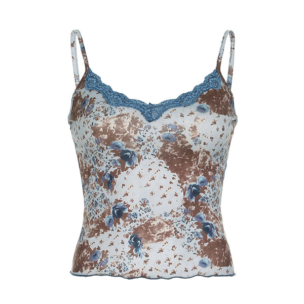 Chaleco Estampado Floral con Top de Encaje para Mujer - Image 5