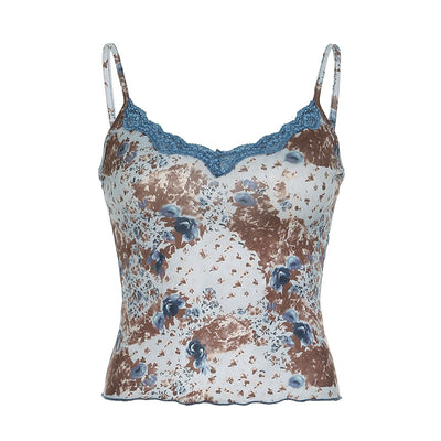 Chaleco Estampado Floral con Top de Encaje para Mujer - Image 5