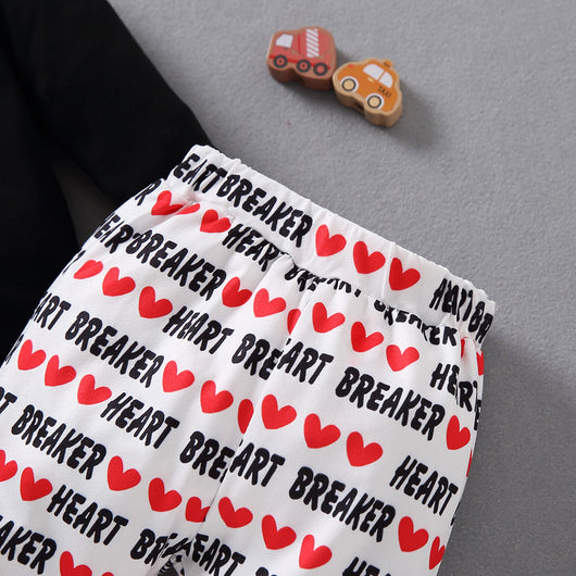 Traje Largo de Manga Larga con Estampado de Corazón Melocotón - Image 10