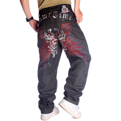 Jeans Hip Hop con Bordados Creativos para Hombre - Image 25