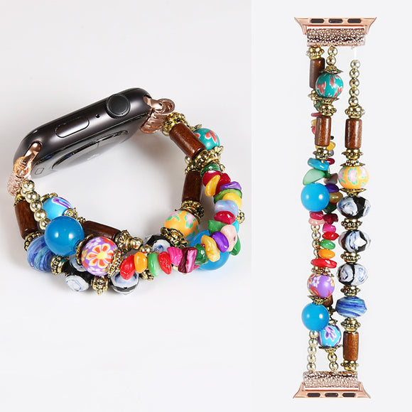 Pulsera Reloj Bohemia Artesanal con Cuentas Tejidas