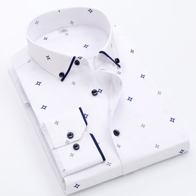 Camisa Casual de Manga Larga con Estampado en Colores Sólidos para Hombre - Image 12