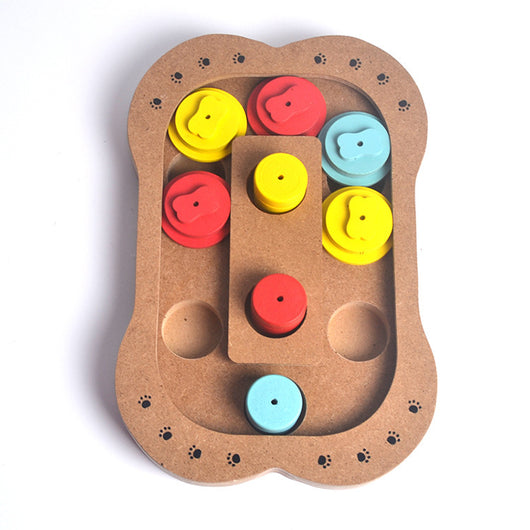 Juguete Puzzle Interactivo de Madera para Perros - Alimentador Multifuncional