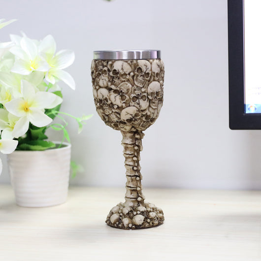 Copa de Vino Calavera Resina Personalizada - Decoración de Lujo