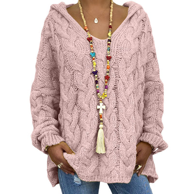 Sudadera Tejida de Color Puro con Giro