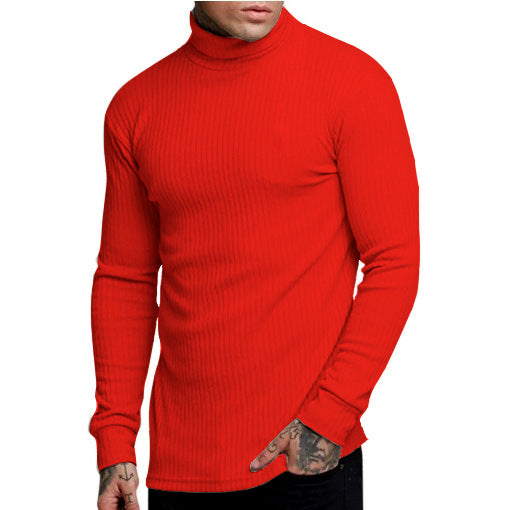 Suéter Cuello Alto con Detalle Retorcido y Rayas - Image 13