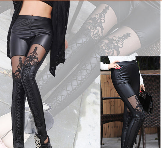 Pantalones de Cuero con Costura Anudada - Image 2