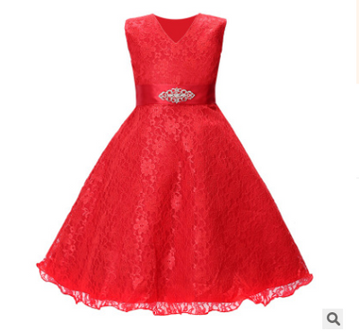 Vestido de Novia Infantil con Cinturón de Diamantes - Image 8