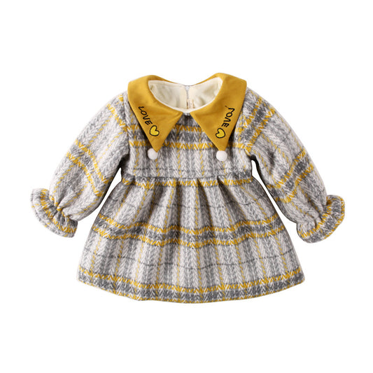 Vestido de Niña Cuadrille Acolchado para Otoño e Invierno