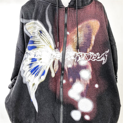 Cardigan Hombre Estampado Mariposas Corte Suelto - Image 4