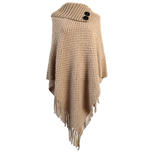 Capa Chal con Cuello Abotonado y Flecos - Image 14