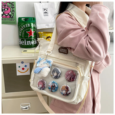 Bolsa Crossbody Transparente de Gran Capacidad Estilo Japonés para Estudiantes - Image 15