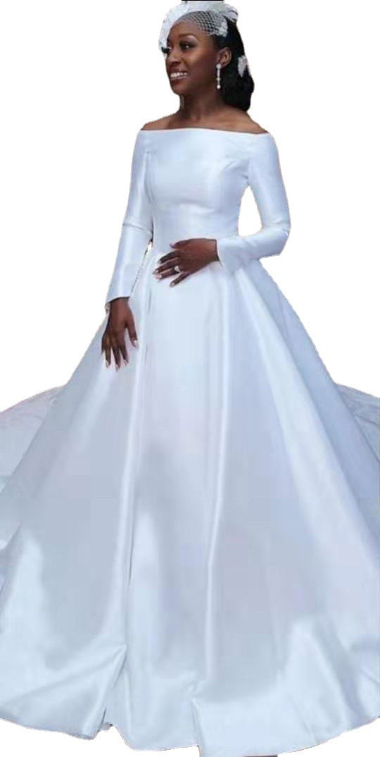 Vestido de Novia Elegante con Manga Larga Estilizadora