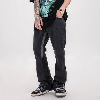 Jeans Patchwork con Corte Relajado