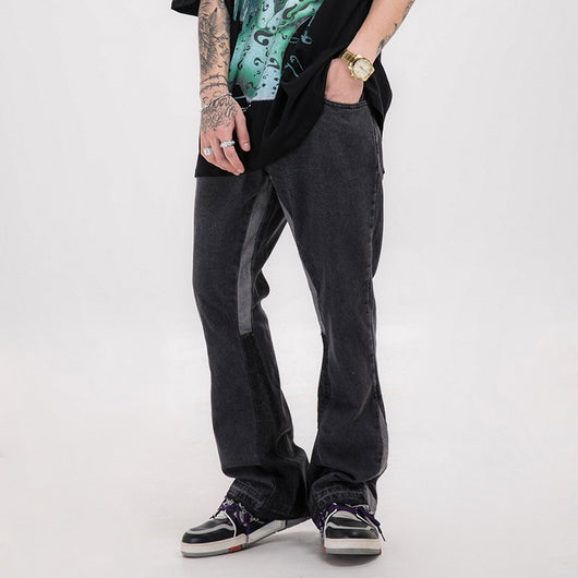Jeans Patchwork con Corte Relajado