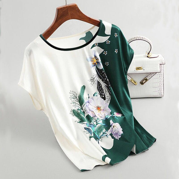 Playera Estampada Manga Corta Suelta y Cómoda para Verano