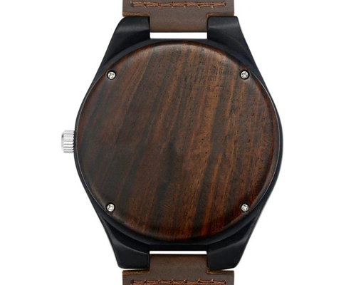 Reloj de Pulsera Personalizado en Madera con Foto y Correa de Cuero Marrón - Image 4