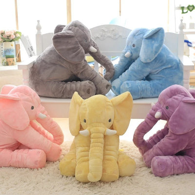 Pink 60cm and yellow 40cm elephant plush dolls, soft comfort pillows for babies and kids. - Image 31