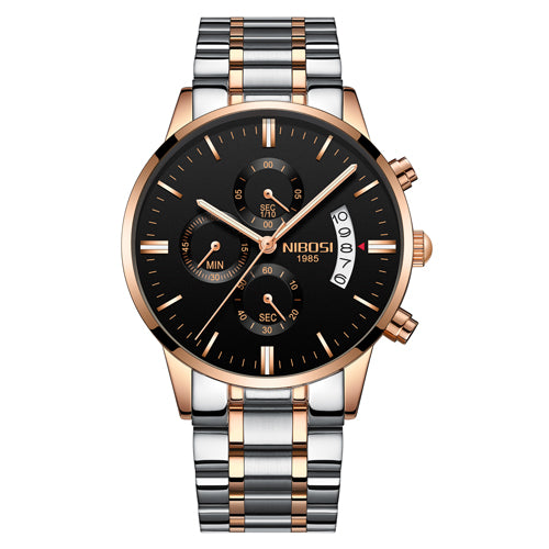 Reloj Cronógrafo Deportivo de Acero Inoxidable Dorado para Hombre - Image 2