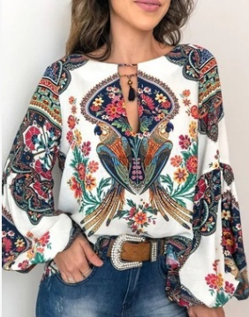 Blusa Cuello Redondo con Mangas Farol - Image 9