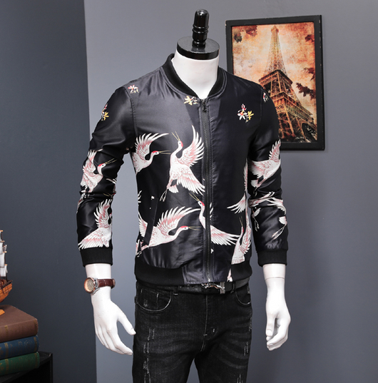 Chaqueta Bomber Estilo Japonés con Grúa Bordada - Abrigo Tendencia Otoño Unisex - Image 6