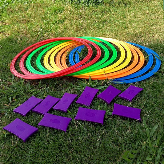 Juego de Rayuela y Equipos Deportivos para Niños - Diversión Interior y Exterior