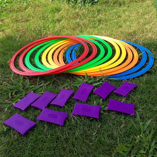 Juego de Rayuela y Equipos Deportivos para Niños - Diversión Interior y Exterior