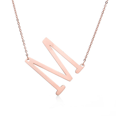 Collar Inicial Acero Inoxidable Chapado en Oro Rosa - Image 41