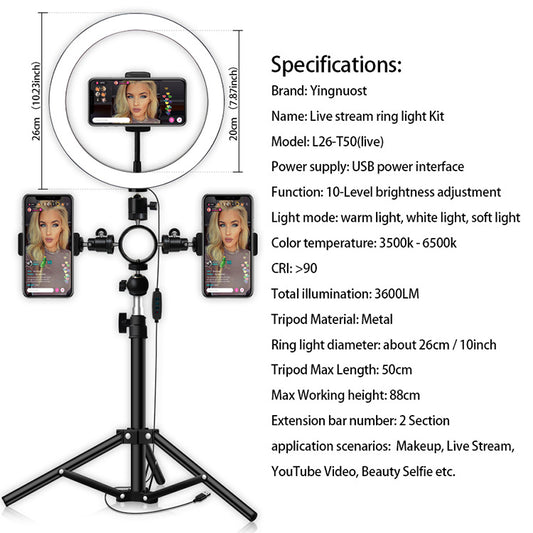 Trípode LED Ajustable Multifunción Compatible con Apple - Image 2