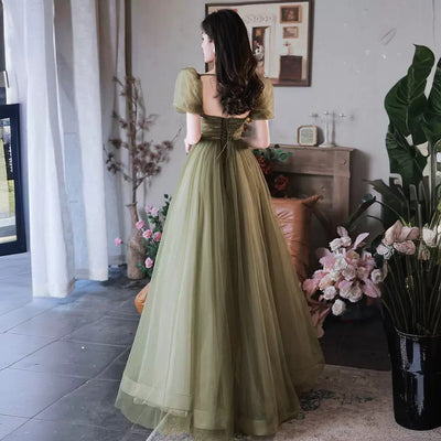 Vestido de Noche Mori Style Verde Esmeralda Ajustado Elegante - Image 4