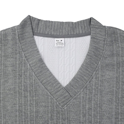 Conjunto de 2 Piezas Hombre: Playera Jacquard Cuello V Manga Corta + Shorts con Bolsillos - Image 17