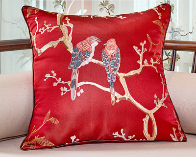 Cojín Decorativo Flores y Pájaros Jacquard para Silla - Image 10