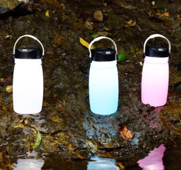 Linterna Solar Portátil con Botella LED Recargable USB - Luz Impermeable para Camping