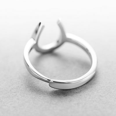 Anillo Herradura Plata 925 Retro U - Diseño Clásico - Image 2