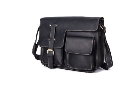 Bolsa Bandolera de Cuero Crazy Horse Estilo Retro para Hombre - Image 2