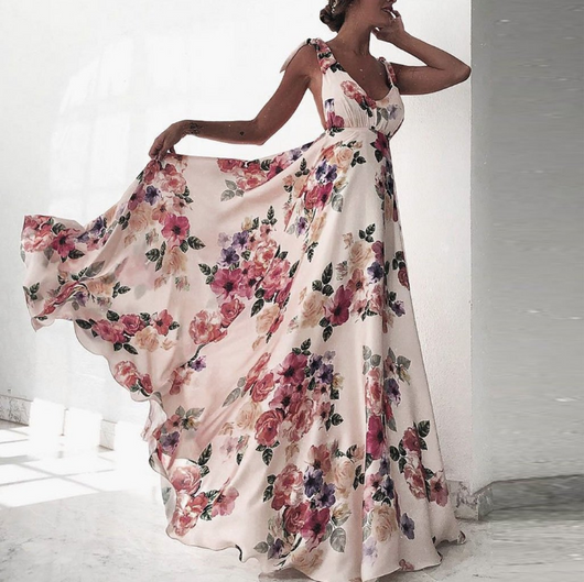 Vestido Floral Minimalista sin Mangas - Image 3