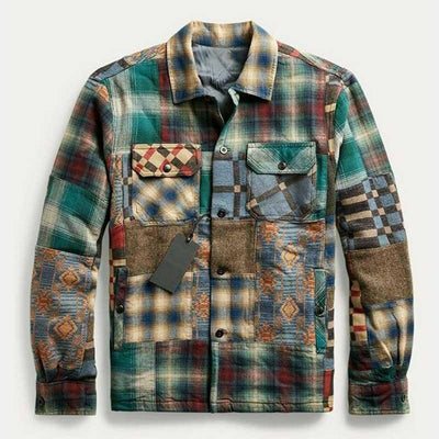 Chaqueta de Cuadros en Algodón Grueso para Hombre - Image 12