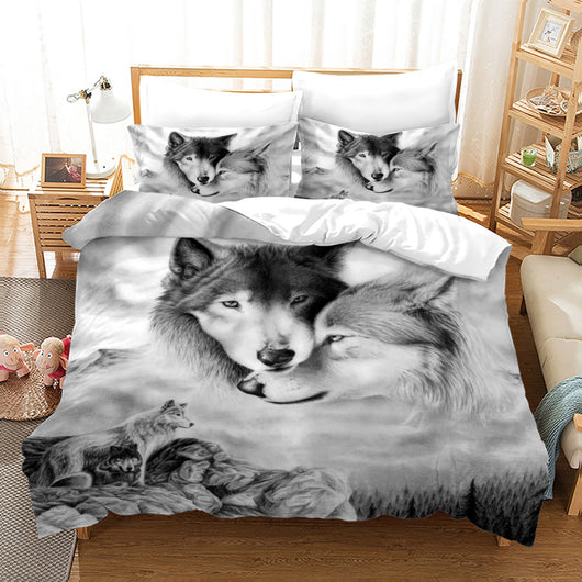 Juego de Cama Lobo Estampado Digital Tres Piezas - Image 21