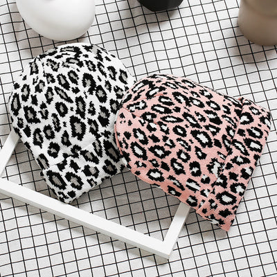 Jersey Pullover de Punto con Estampado Leopardo y Gorro Integrado para Invierno