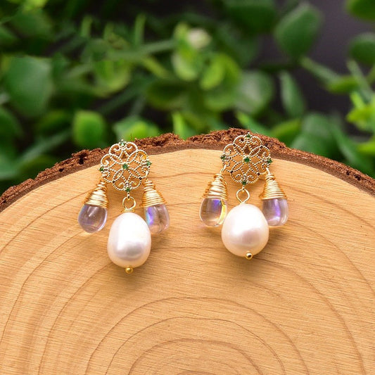 Aretes Exclusivos de Perla Barroca Natural Edison