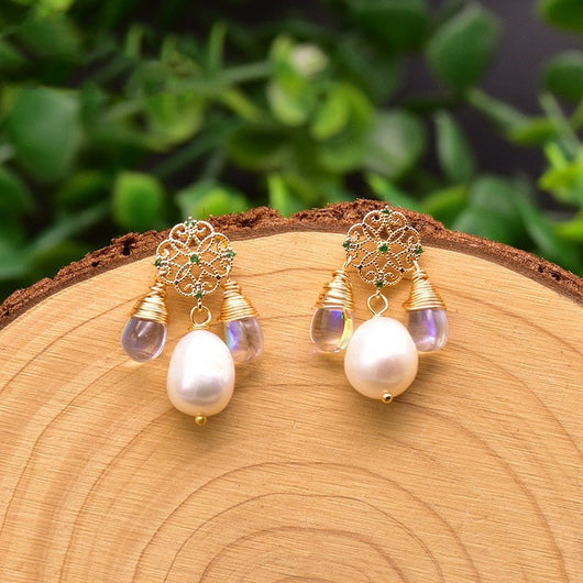 Aretes Exclusivos de Perla Barroca Natural Edison