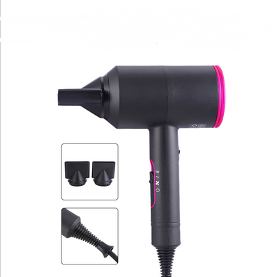 Dark grey hair dryer with pink accents and a perforated nozzle, featuring a slider switch on the handle. - Image 4