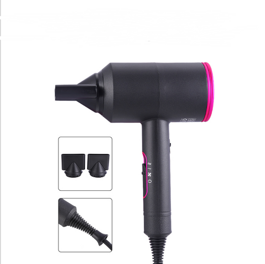 Dark grey hair dryer with pink accents and a perforated nozzle, featuring a slider switch on the handle. - Image 4