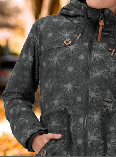 Chaqueta Larga con Capucha y Estampado de Lunares - Image 8