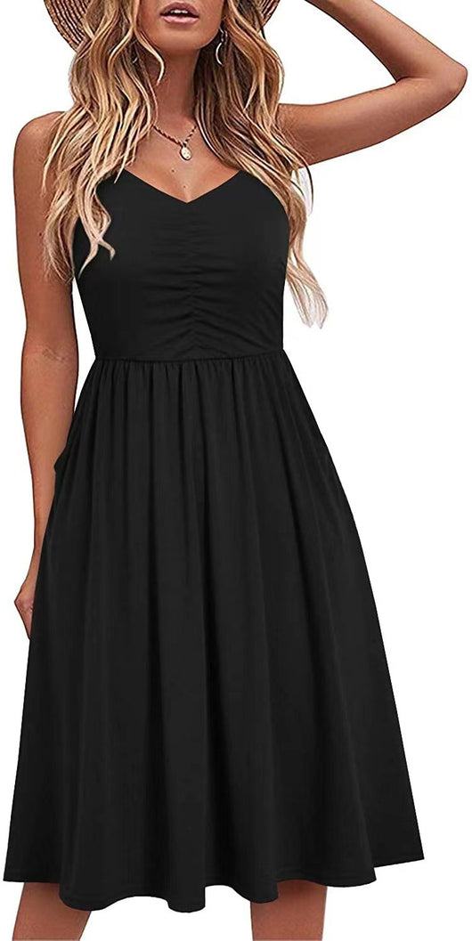 Vestido Halter Estampado en Colores Sólidos - Image 9
